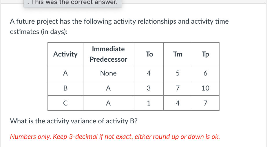. This was the correct answer. A future project