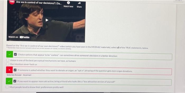 TED Are we in control of our decisions? Da Watch