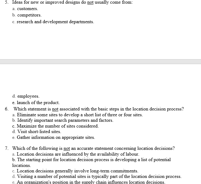 Please answer fast 5. Ideas for new or improved