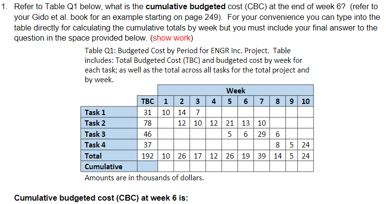 1. Refer to Table Q1 below, what is the