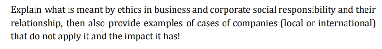 Explain what is meant by ethics in business and