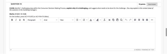 QUESTION 10 10 points See CLO2 Identity