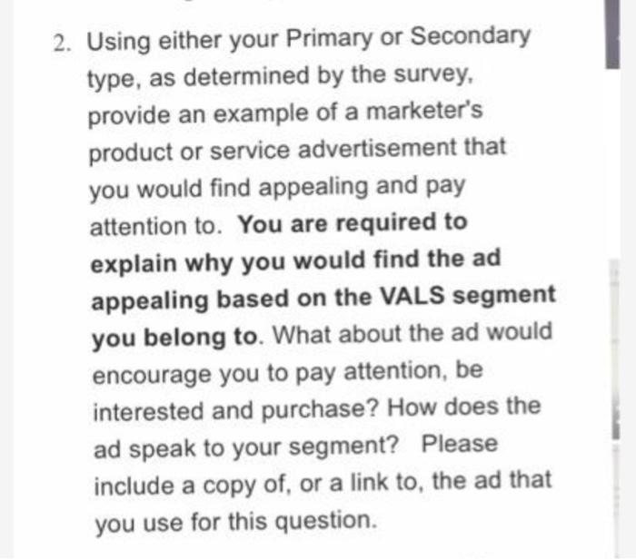 2. Using either your Primary or Secondary type,