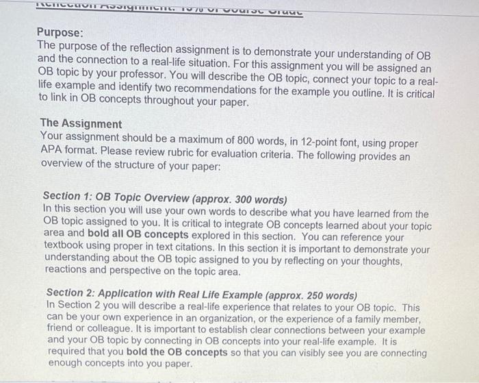 Section 1: OB Topic Overview (approx. 300 words)