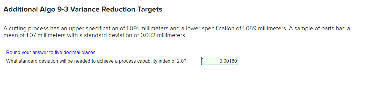 Additional Algo 9-3 Variance Reduction Targets A