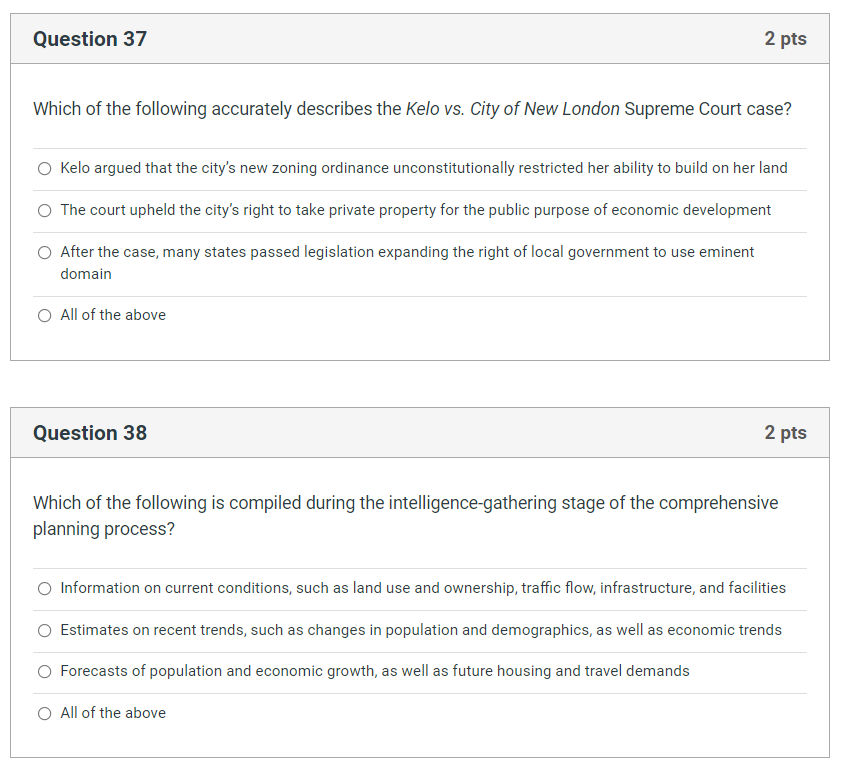 404 / Question 40 2 pts One common argument made