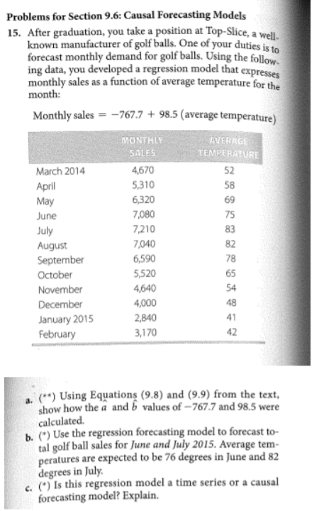 Problems for Section 9.6: Causal Forecasting