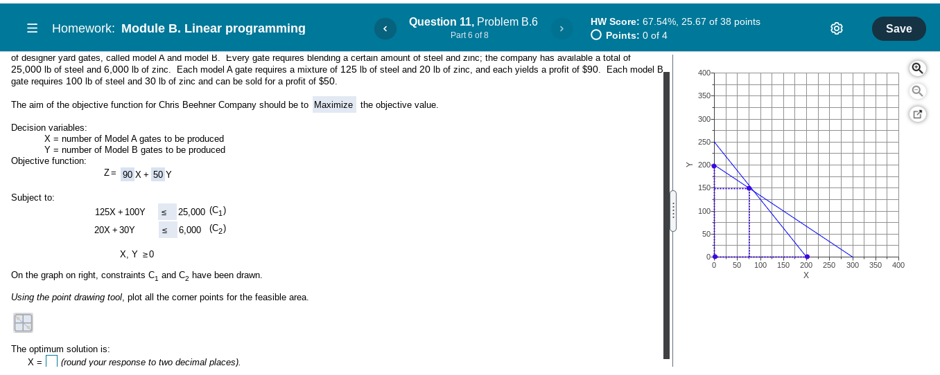 = Homework: Module B. Linear programming Question