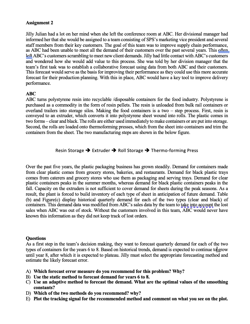 Please show all work Assignment 2 Jilly Julian