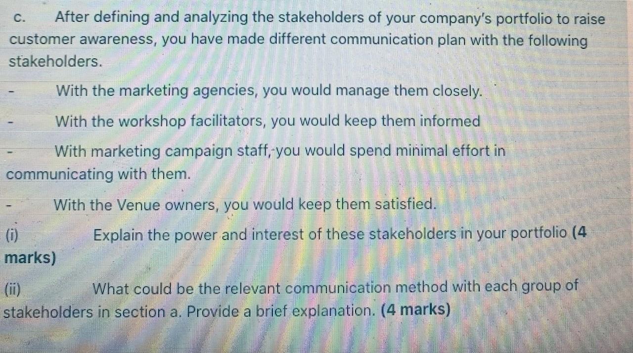 C. After defining and analyzing the stakeholders