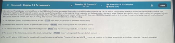 Homework: Chapter 7 & 7 Homework Question 22,