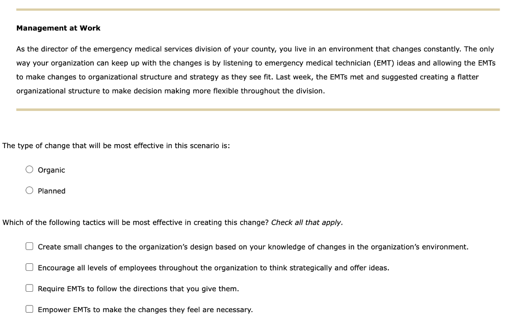 Management at Work As the director of the