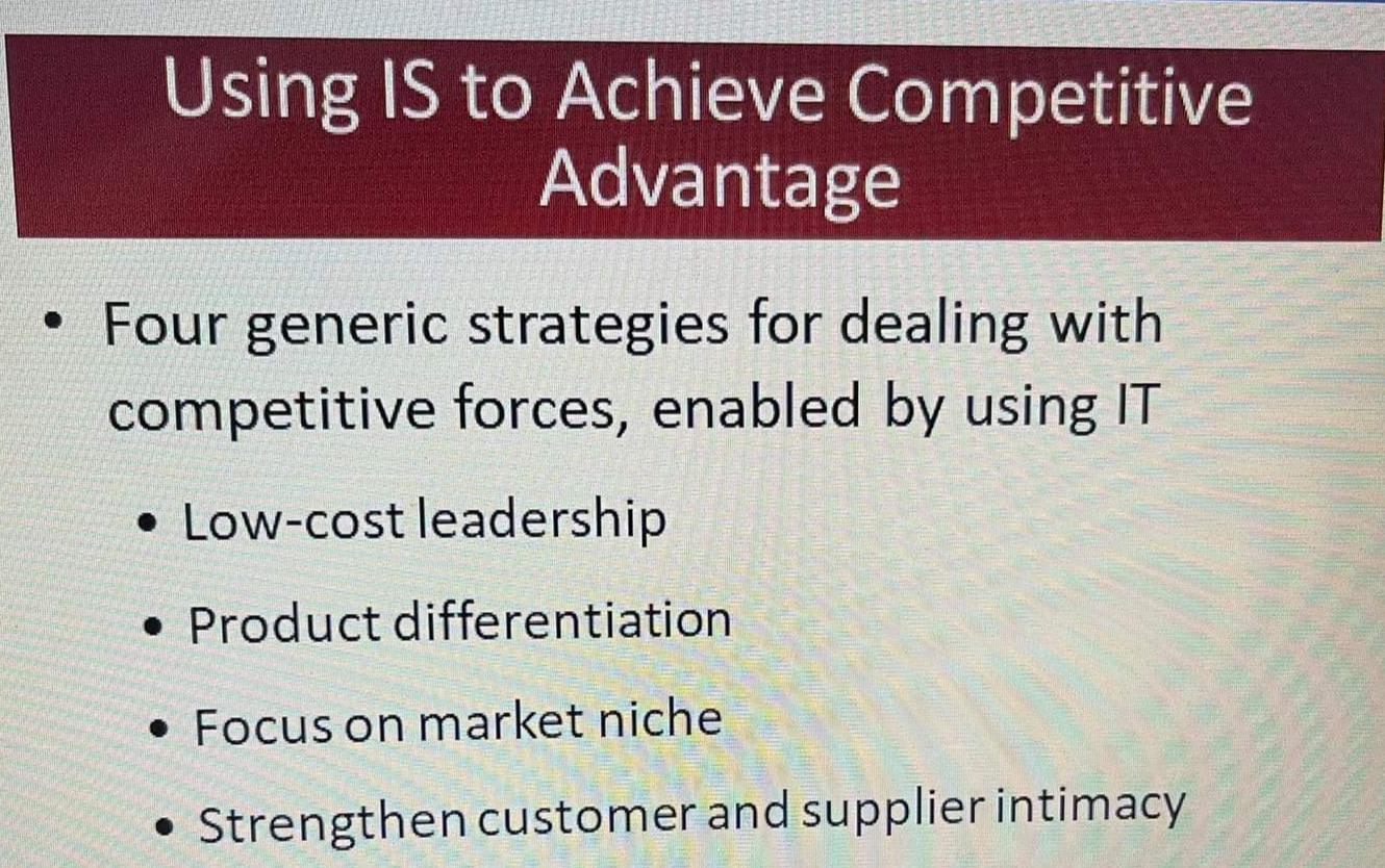 Question: What roles does information technology