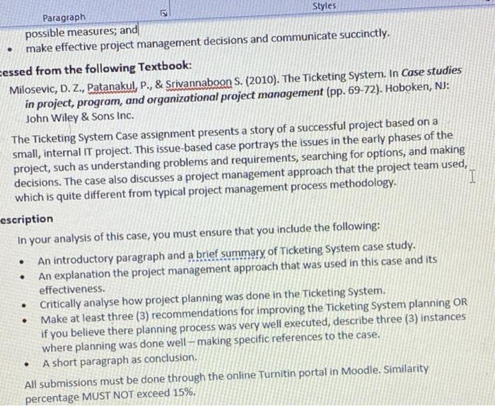 full case study Paragraph Styles possible