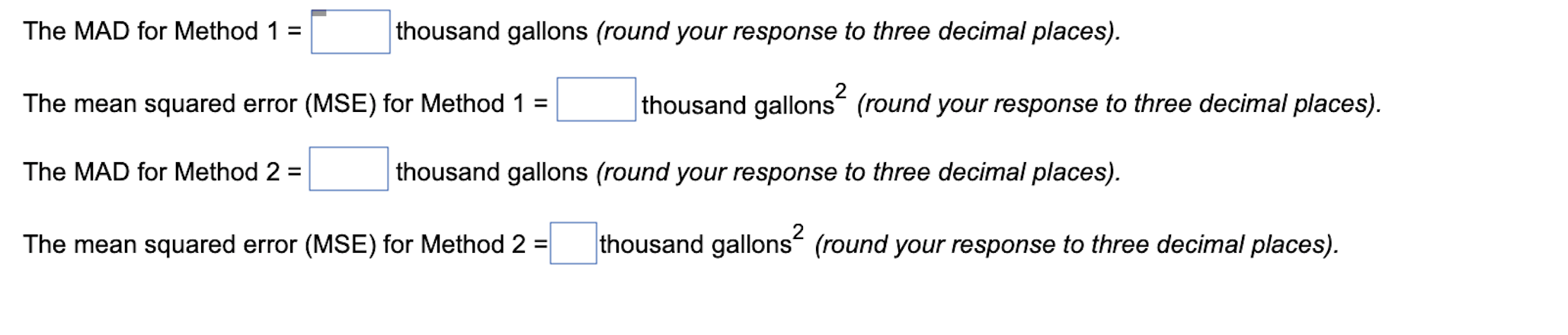 Following are two weekly forecasts made by two