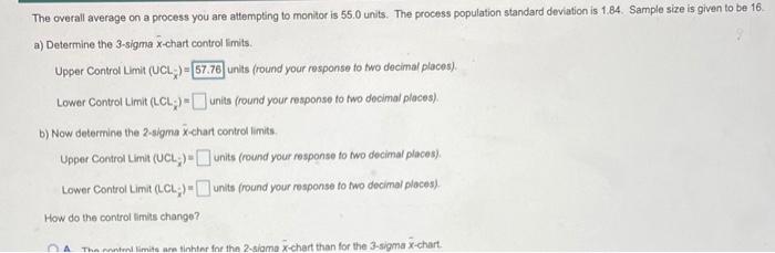 The overall average on a process you are