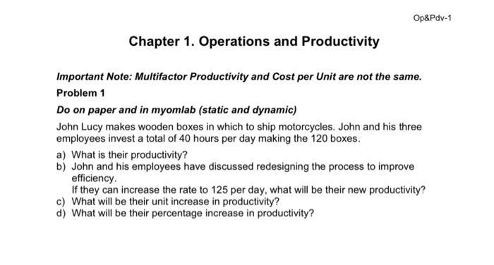 Op&Pdv-1 Chapter 1. Operations and Productivity