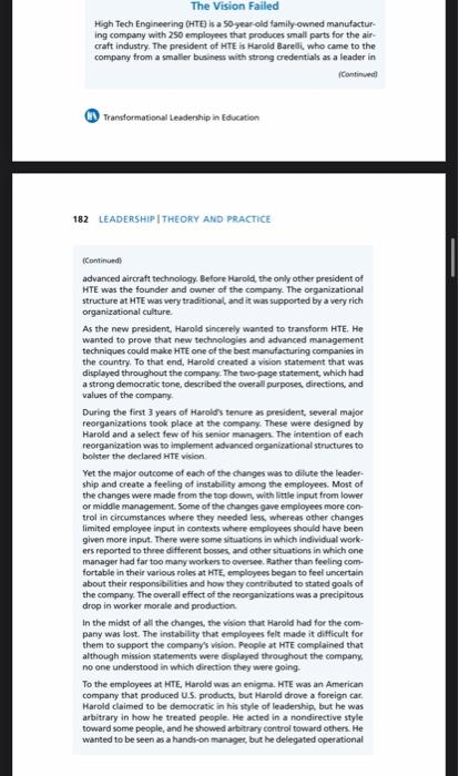 i need help with these questions The Vision