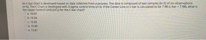 An C-bar chart is developed based on data