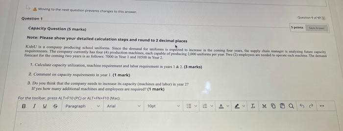 Question 1 Capacity Question (S marks) Note: