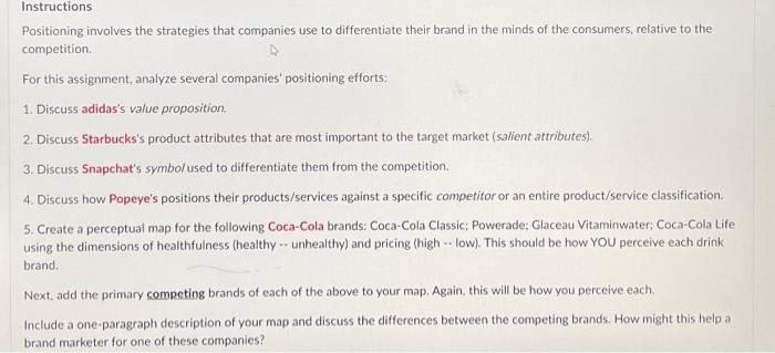 this is marketing pls answer asap Instructions