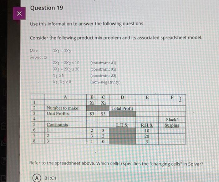 please help Question 20 5 Points Use this