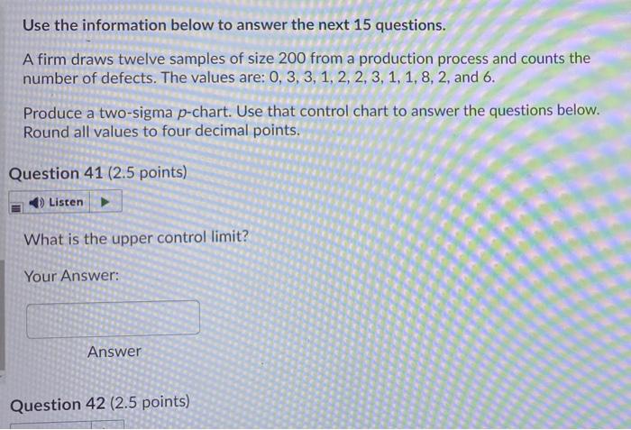 Use the information below to answer the next 15