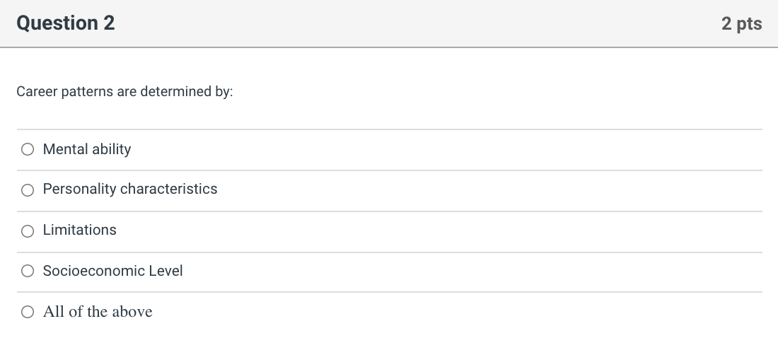 Question 1 3 pts What is the first step to the