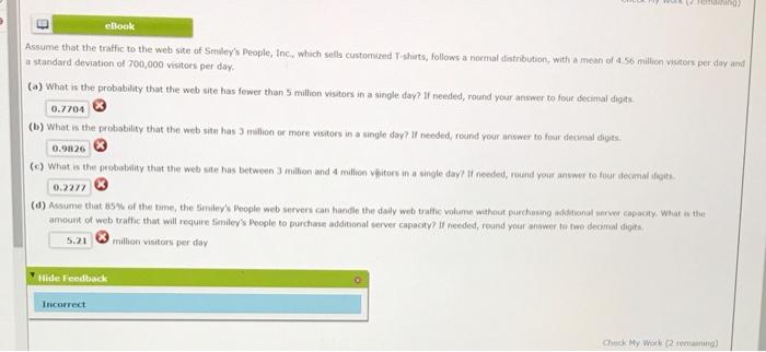 eBook Assume that the traffic to the website of