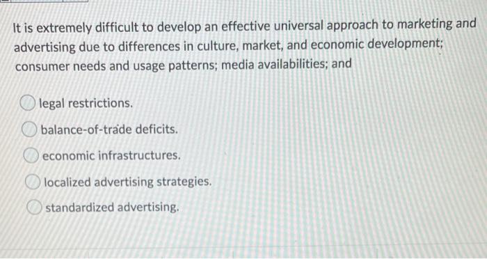 It is extremely difficult to develop an effective