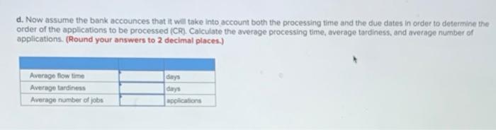 Additional Problem 16-1 (Algo) A bank receives