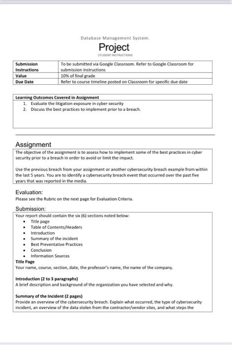 Database manegment system yes, that would be