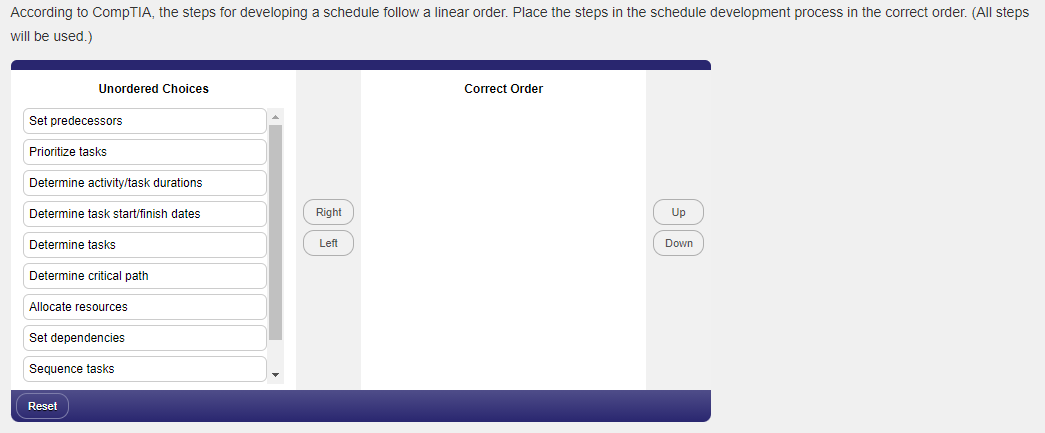 According to CompTIA, the steps for developing a