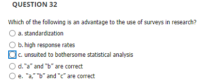 QUESTION 32 Which of the following is an