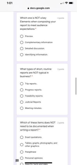 1:01 .docs.google.com 2 points Which one is NOT a