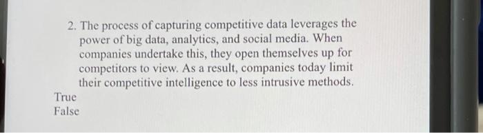2. The process of capturing competitive data