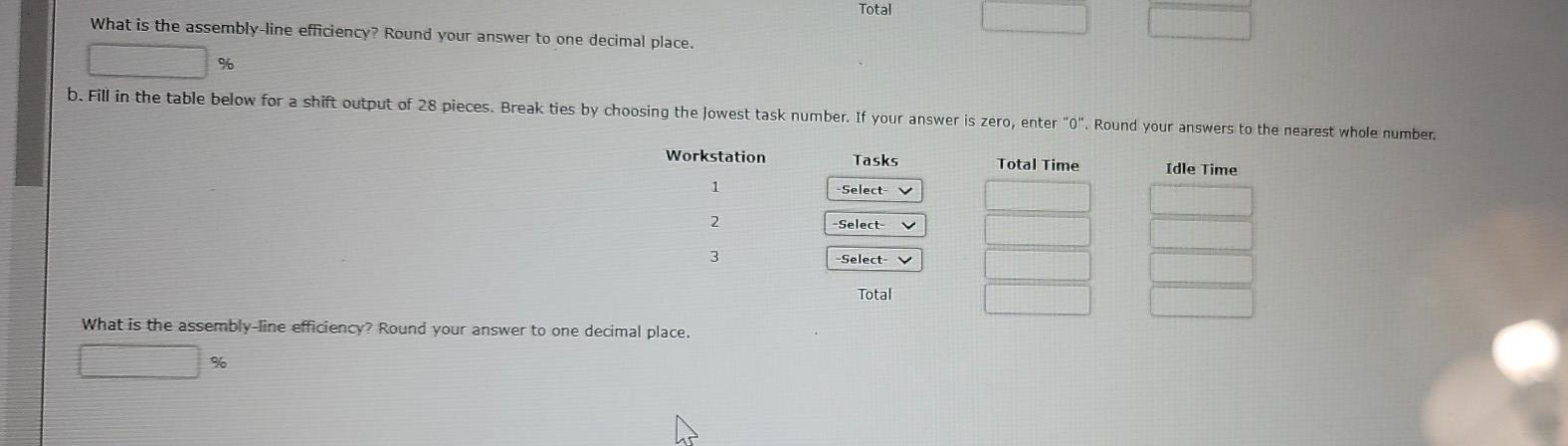 Balance the assembly line shown below for (a) a
