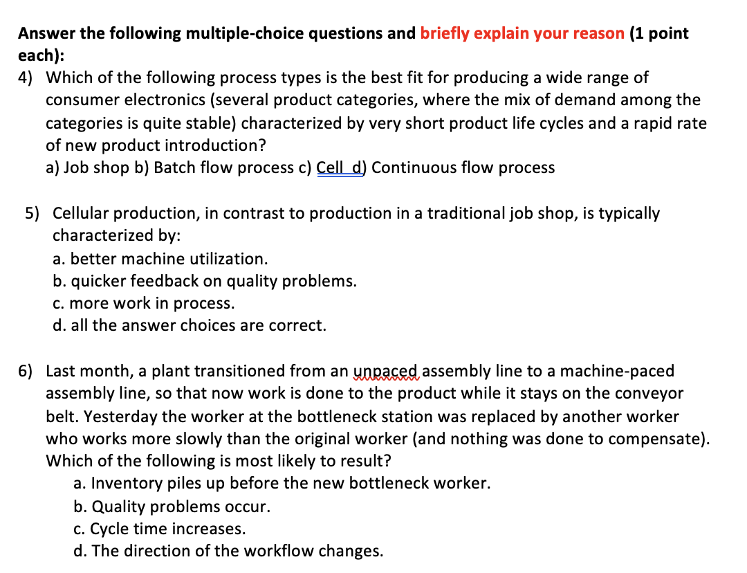 Answer the following multiple-choice questions