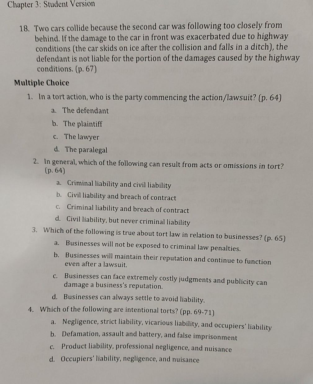 Chapter 3: Student Version 18. Two cars collide