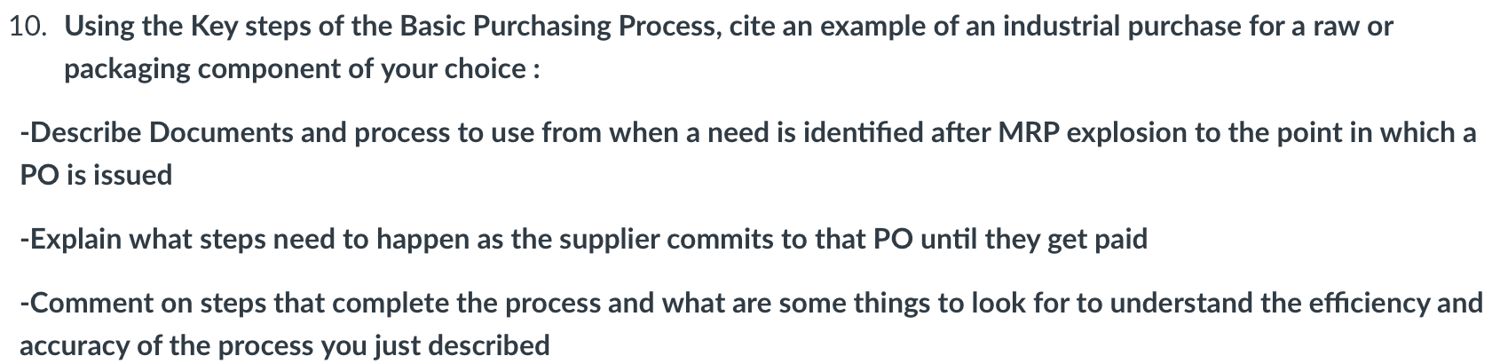 10. Using the Key steps of the Basic Purchasing