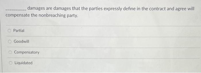 damages are damages that the parties expressly