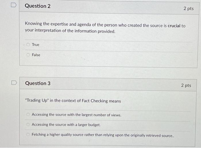 D Question 4 2 pts The "Wikipedia Trick" is a