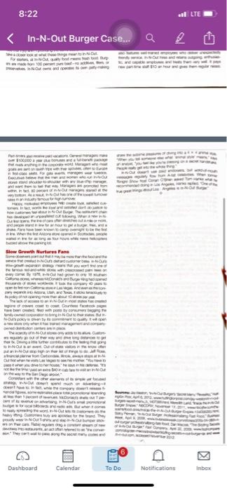 Based on the In-N-Out Burger case study, how does