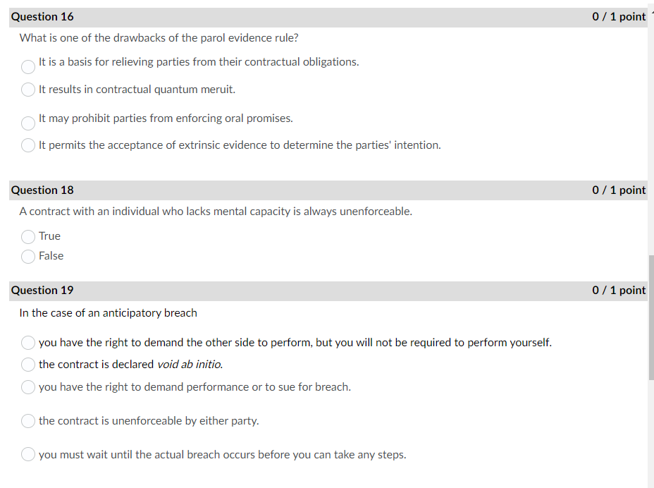 0/1 point Question 16 What is one of the