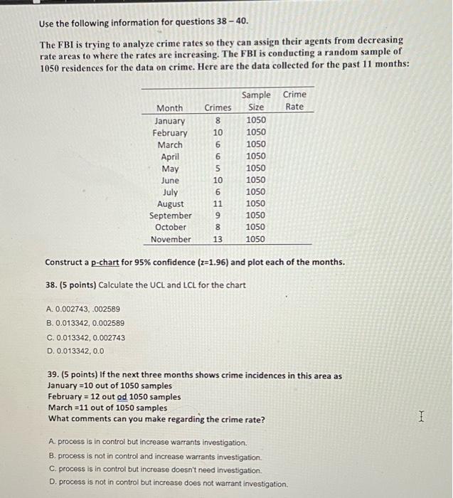 Use the following data for Questions 35 - 37. a).