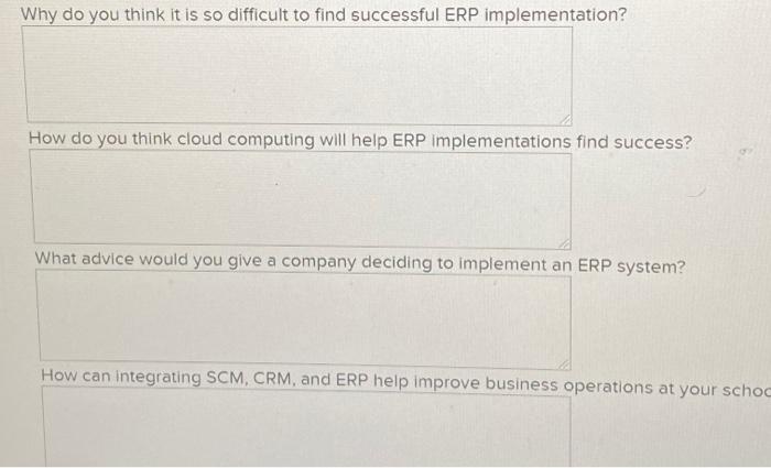 Closing Case: Five Famous ERP Failures The world