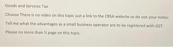 four digit code is 3283 Goods and Services Tax