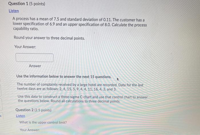 please answer all!! thank you! Question 1 (5