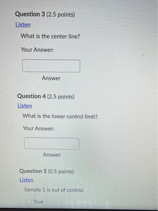 please answer all!! thank you! Question 1 (5