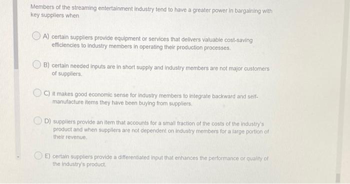 Members of the streaming entertainment industry